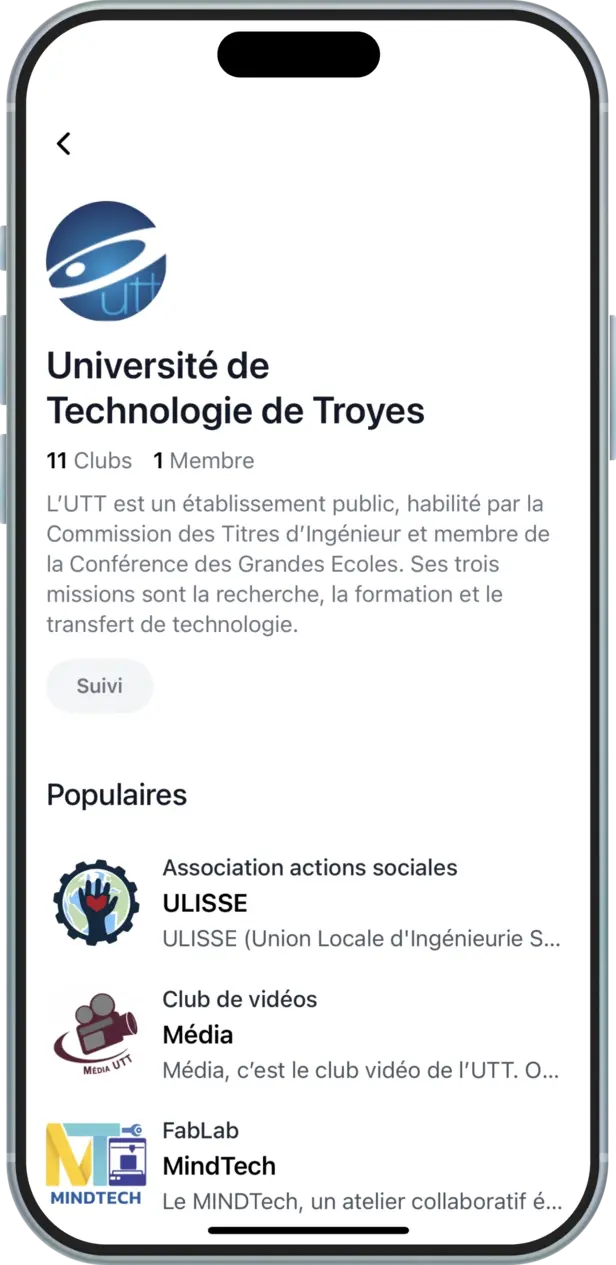 Hub app screenshot